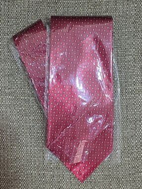 Bordeaux Red Silk Tie with White Polka Dots